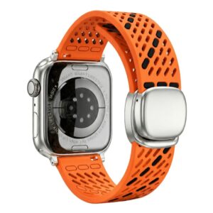 Apple Watch 42/41/40/38mm Armband med säkerhetsspänne - Orange/Svart