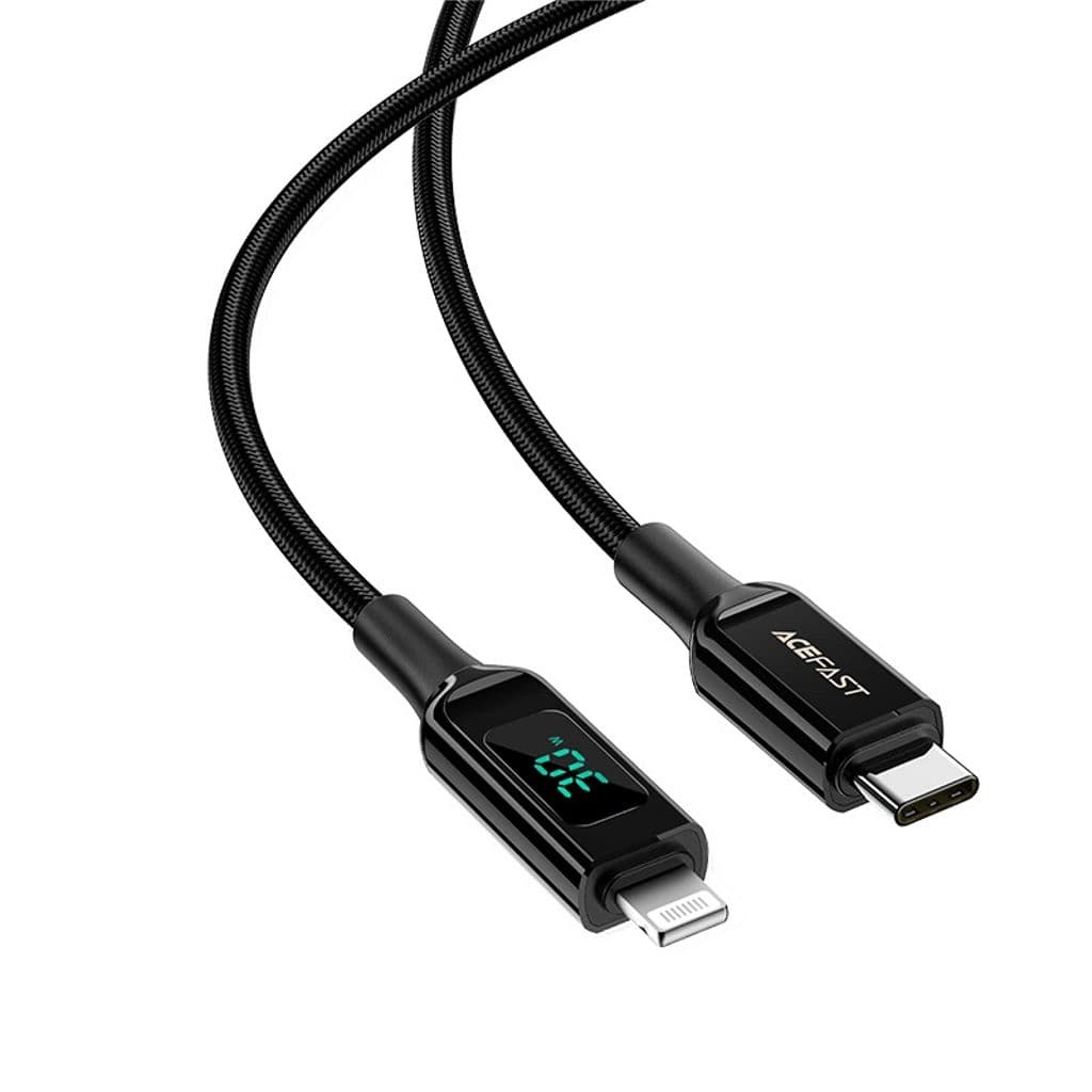Acefast USB-C till Lightning MFI-kabel, 30W, 3A, 1,2m - svart