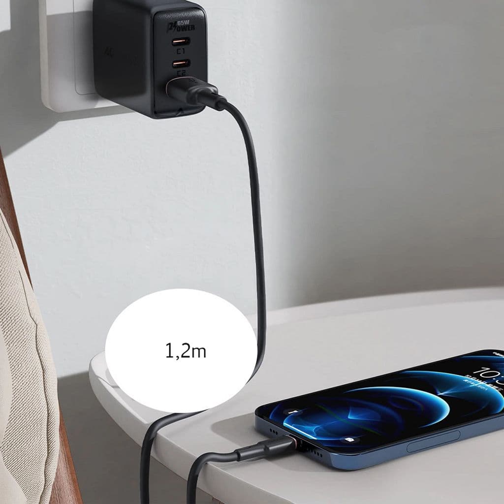 Acefast USB-A till Lightning MFI-kabel, 2,4A, 1,2m - svart - Bild 2