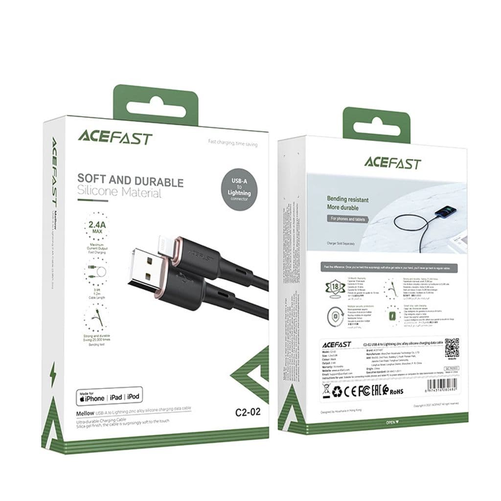 Acefast USB-A till Lightning MFI-kabel, 2,4A, 1,2m - svart - Bild 7