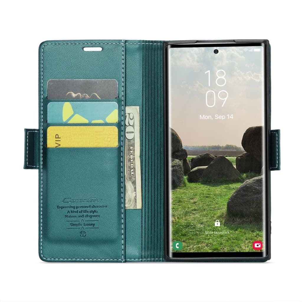 CASEME Samsung Galaxy S25 Ultra Plånboksfodral - Grön - Bild 3