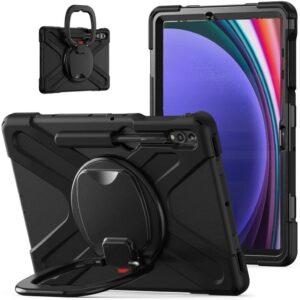 Samsung Galaxy Tab S9 FE Plus etc. Roterande Kickstand Skal - Svart