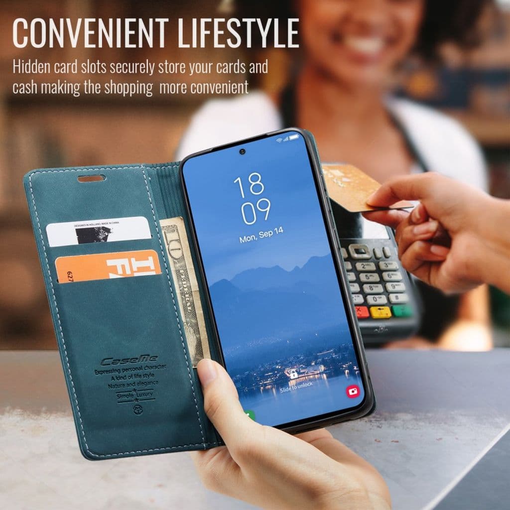 CASEME Samsung Galaxy S25 FE Plånboksfodral med Kortfack - Blå - Bild 10