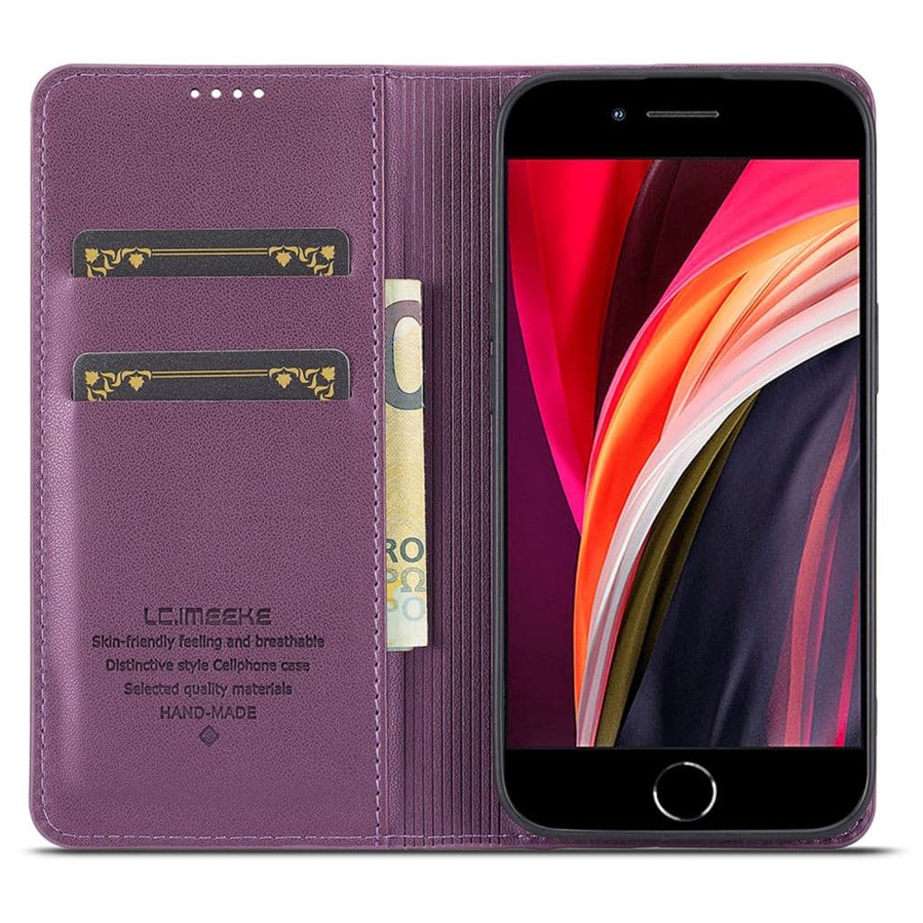 LC.IMEEKE iPhone 16e Plånboksfodral Stativ – Lila - Bild 2