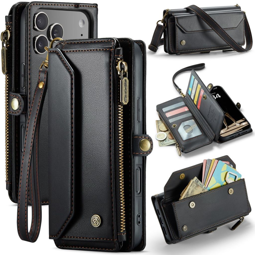 CASEME Plånboksfodral med RFID-skydd till iPhone 18 Pro Max/17 Pro Max - Svart