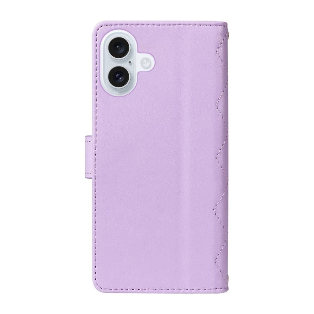 Plånboksfodral rhombus till iPhone 17 med rem - Lila - Bild 9