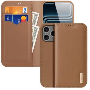 DUX DUCIS Plånboksfodral i äkta läder till iPhone 18 Pro Max - Brun