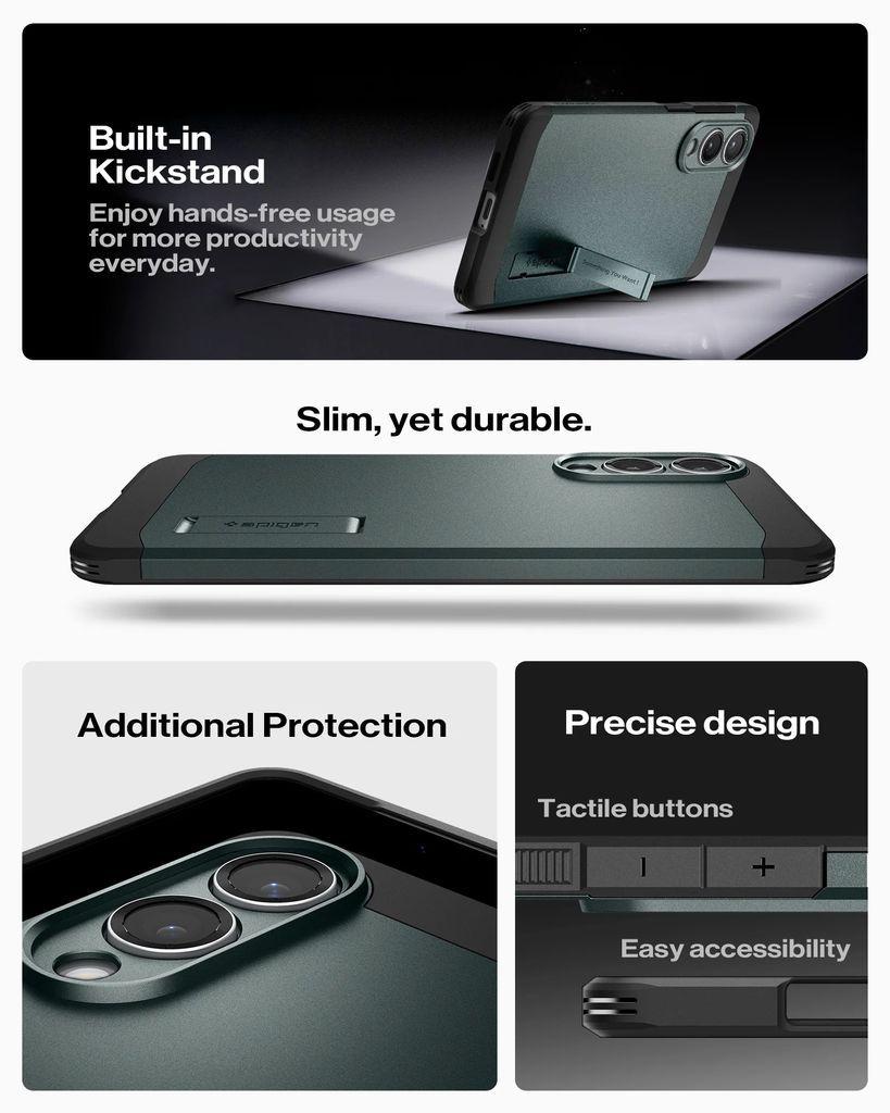 Spigen Samsung Galaxy S25 Edge Tough Armor MagFit Skal - Svart - Bild 2
