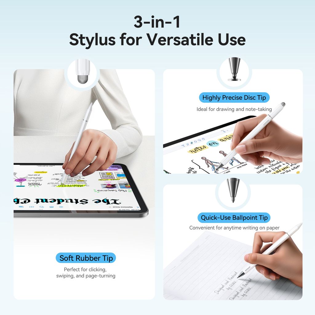 Joyroom JR-BP561 3-in-1 Magnetisk Styluspenna - Svart - Bild 5