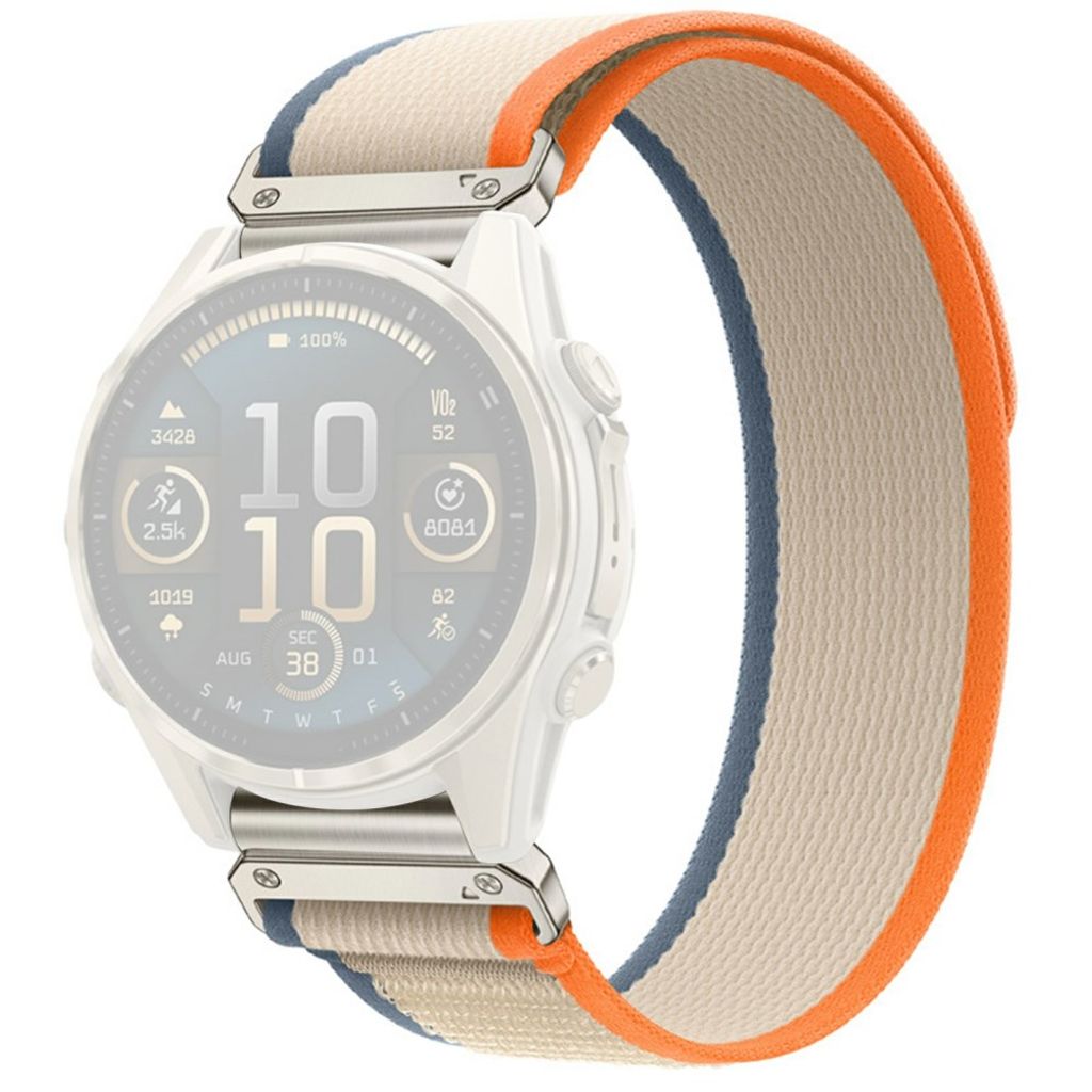 Garmin Fenix 8 Pro/Quatix 8/Tactix 8 47mm Nylonarmband - Orange/Beige