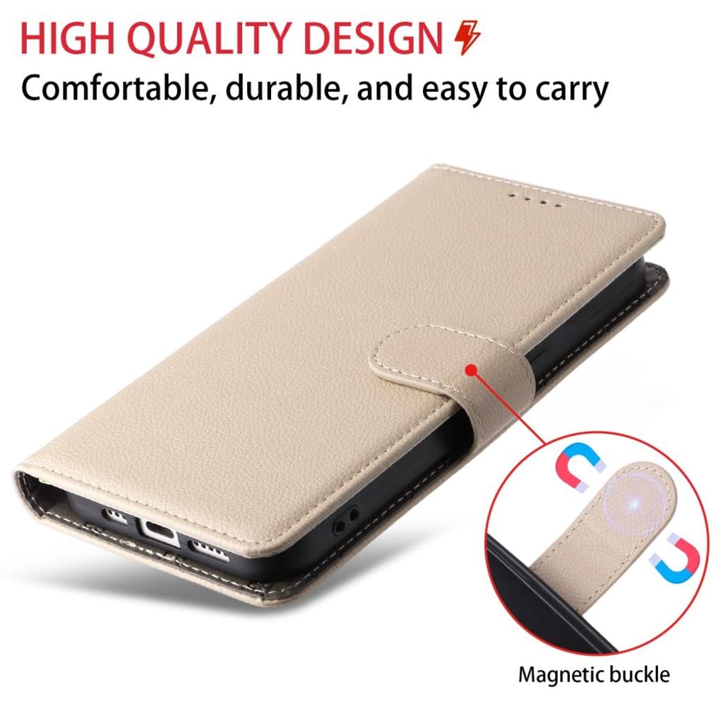 iPhone 17 Mobilfodral med RFID, 3 kortplatser och handledsrem – Vit - Bild 8