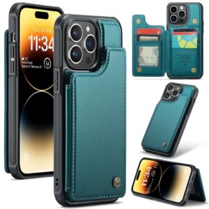 CASEME iPhone 14 Pro Max Plånboksskal RFID-blockerande - Grön