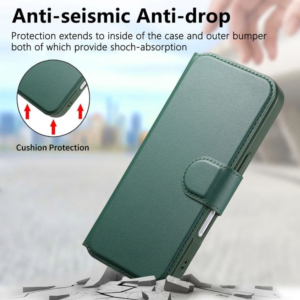CASENEO iPhone 16 Pro Max Plånboksfodral RFID-blockerande – Grön - Bild 19