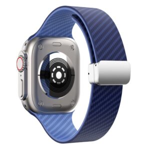 Apple Watch 42/41/40/38mm Armband kolfiber - Blå