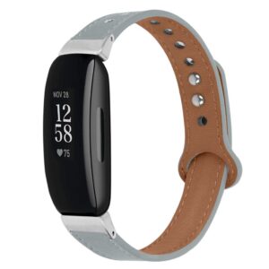 Fitbit Inspire/Inspire HR/Inspire 2/Ace 2 Armband i äkta läder - Grå