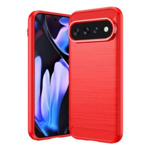 Google Pixel 11 Pro XL Skal TPU Kolfiber-textur - Röd