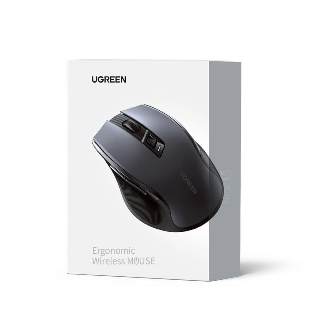 UGREEN Ergonomisk trådlös mus, 2,4G, 4000DPI - Svart