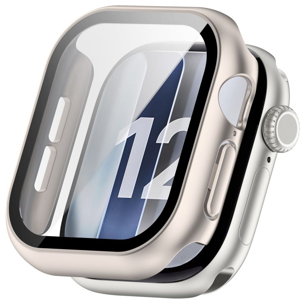 Apple Watch 12 42mm Heltäckande Skal med inbyggt härdat glas - Silver