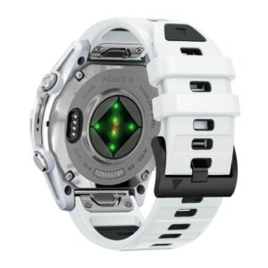 Garmin Fenix 8/Fenix E/Quatix 7 Pro Armband Silikon - Vit/Svart