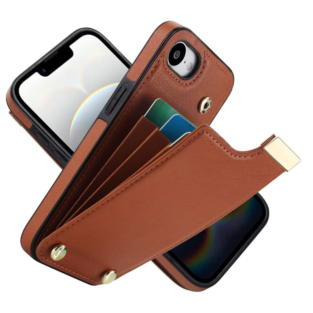 iPhone 16e Skal med Korthållare - Brun - Bild 2