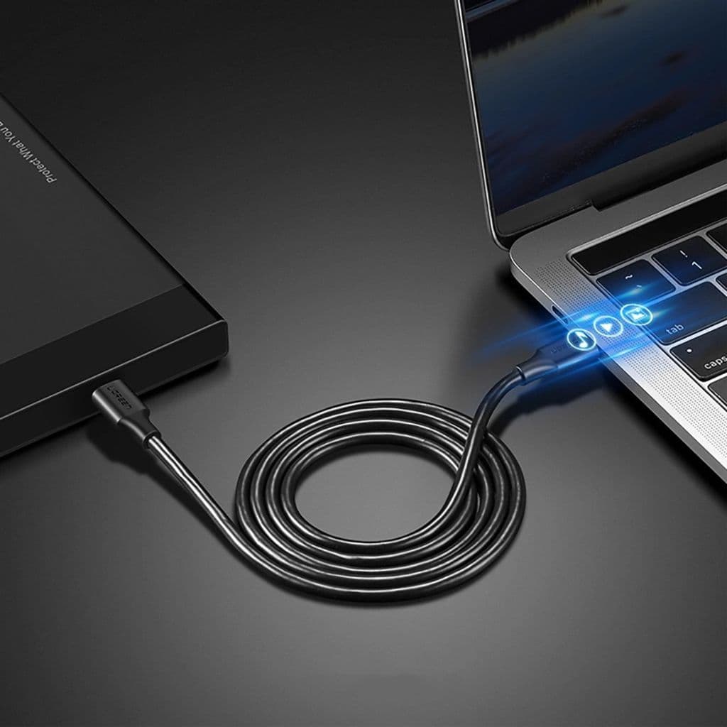 Ugreen USB-C till USB-C-kabel PD, QC, 3A, 480mbps, 2m - Svart - Bild 2