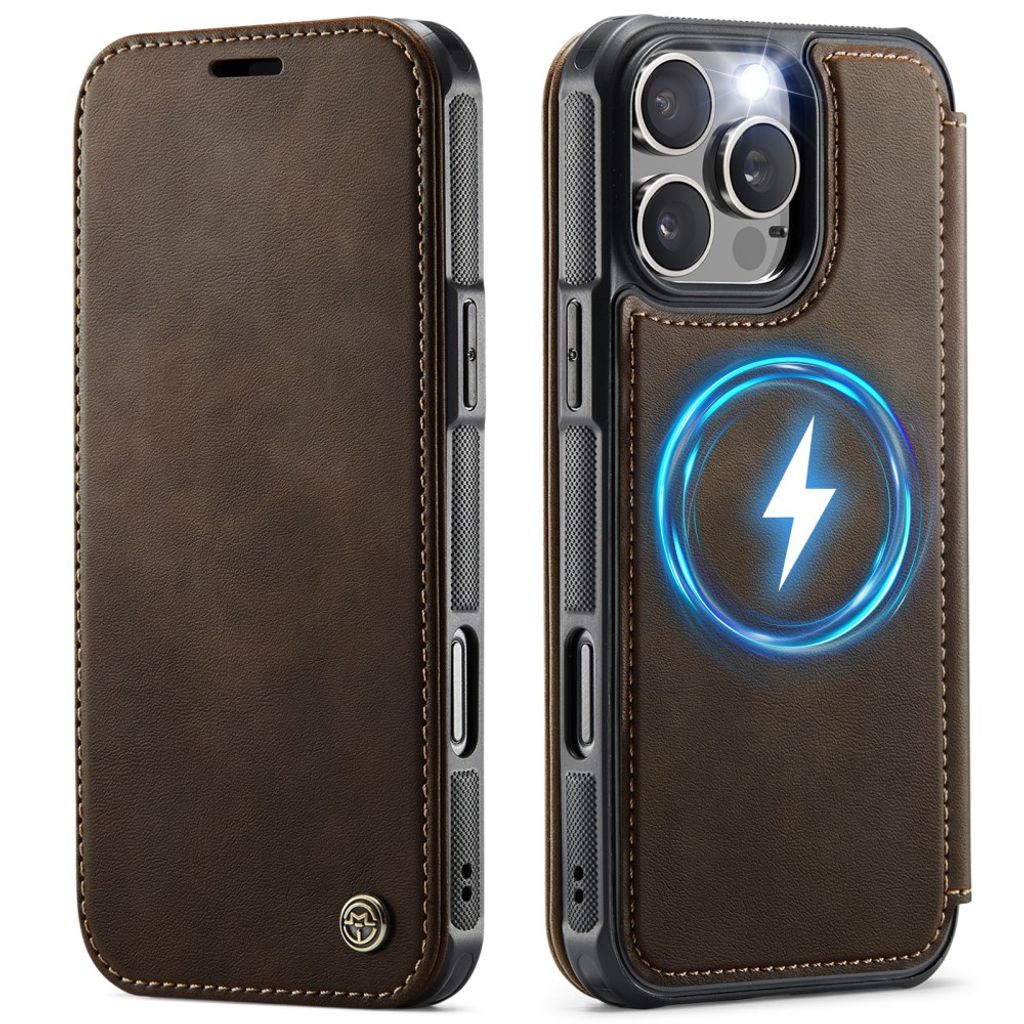 CASEME 053 MagSafe Plånboksfodral med RFID-skydd till iPhone 12 Pro Max - Brun