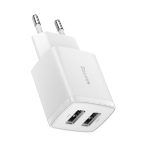 Baseus Compact Väggadapter 2x USB 10,5W - Vit