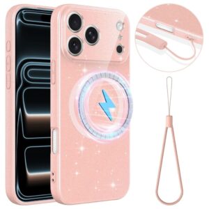 iPhone 17 Pro Max Glittrigt MagSafe Skal - Rosa