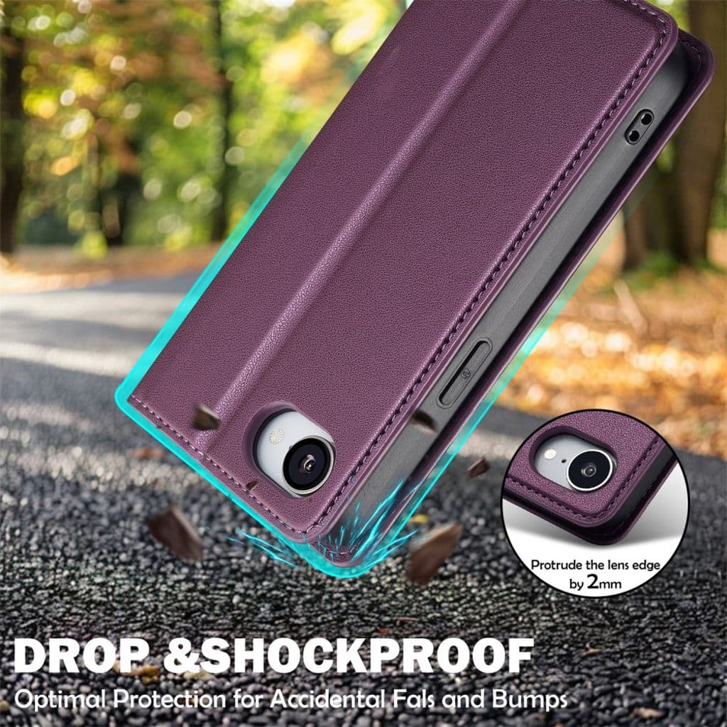 LC.IMEEKE iPhone 16e Plånboksfodral Stativ – Lila - Bild 6