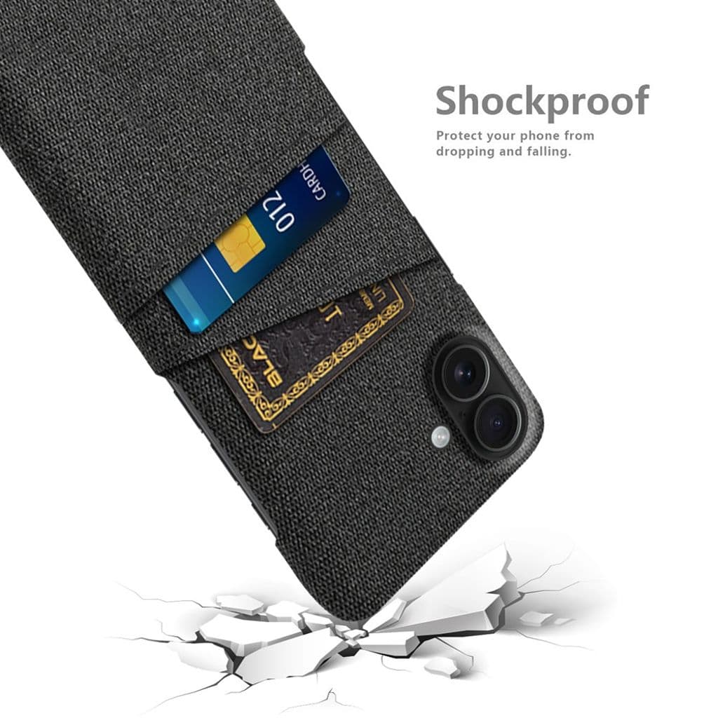 iPhone 17 Skal i Textil med 2 Kortfack - Svart - Bild 4