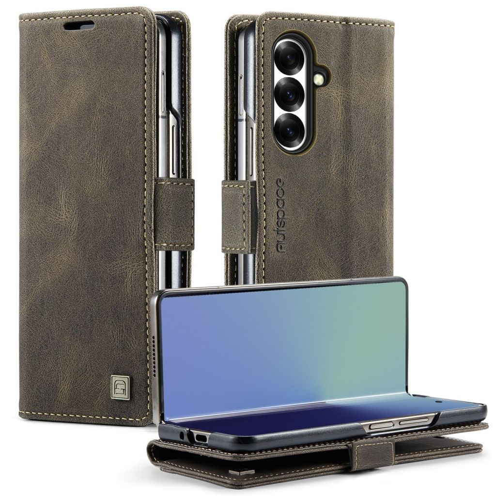 AUTSPACE Samsung Galaxy Z Fold8 Ultra Plånboksfodral med RFID-skydd - Kaffebrun