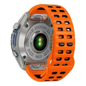 Garmin Fenix 8/E 47mm etc. Tvåfärgat klockarmband i silikon - Orange/Svart