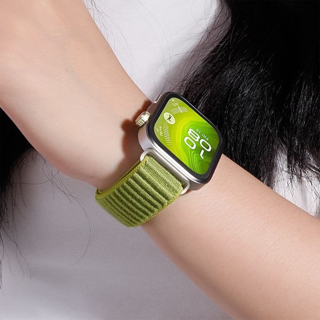 Google Pixel Watch 4 45 mm etc. Klockarmband i nylon - grönt - Bild 4