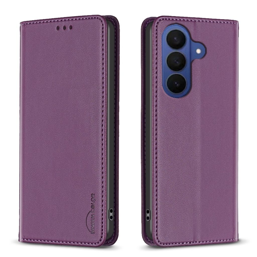 BINFEN COLOR Galaxy A57 5G Plånboksfodral BF18 - Mörkviolett