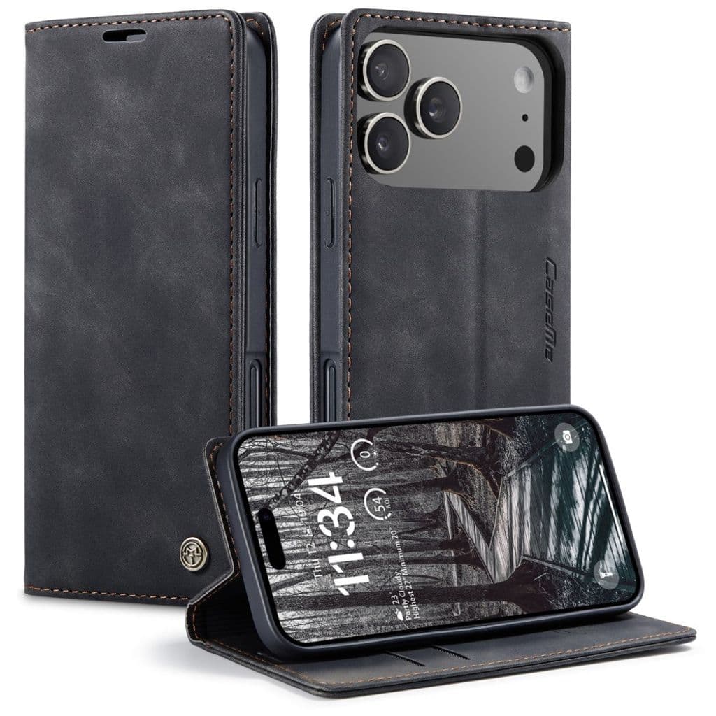 CASEME iPhone 17 Pro Plånboksfodral med Kortfack - Svart