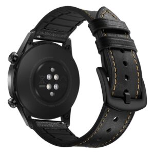 Huawei Watch GT/GT 2 Armband Äkta läder/Silikon - Svart
