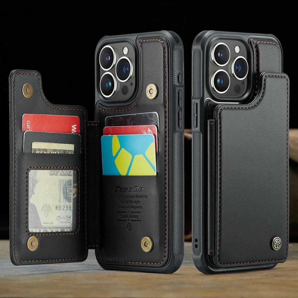 CASEME C22 Plånboksskal med RFID-funktion för iPhone 16 Pro Max – Svart - Bild 6