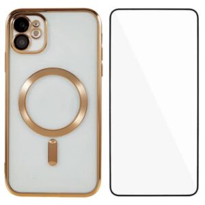 iPhone 11 MagSafe-kompatibelt Skal + Skärmskydd – Guld