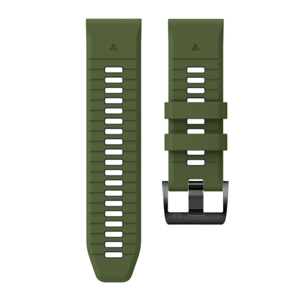 Garmin Fenix 7X/6X/6X Pro etc. Tvåfärgat klockarmband i silikon - Grön/Svart - Bild 4