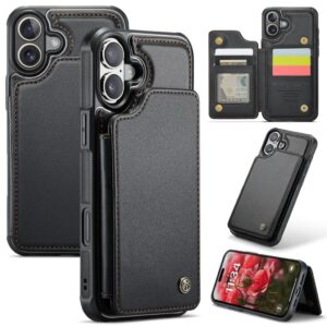 CASEME iPhone 16 Plus Skal med 5 Kortfack - Svart