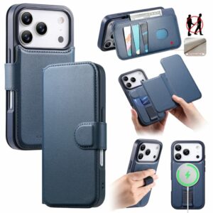 CASENEO iPhone 18 Pro Max/17 Pro Max MagSafe Fodral med avtagbar plånbok och RFID-skydd - Blå