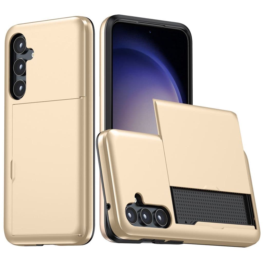 Samsung Galaxy S24 Plus Skal med glidkortshållare - Guld