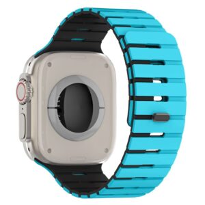 Apple Watch 49/46/44/42mm Tvåfärgat Silikonarmband - Blå/Svart