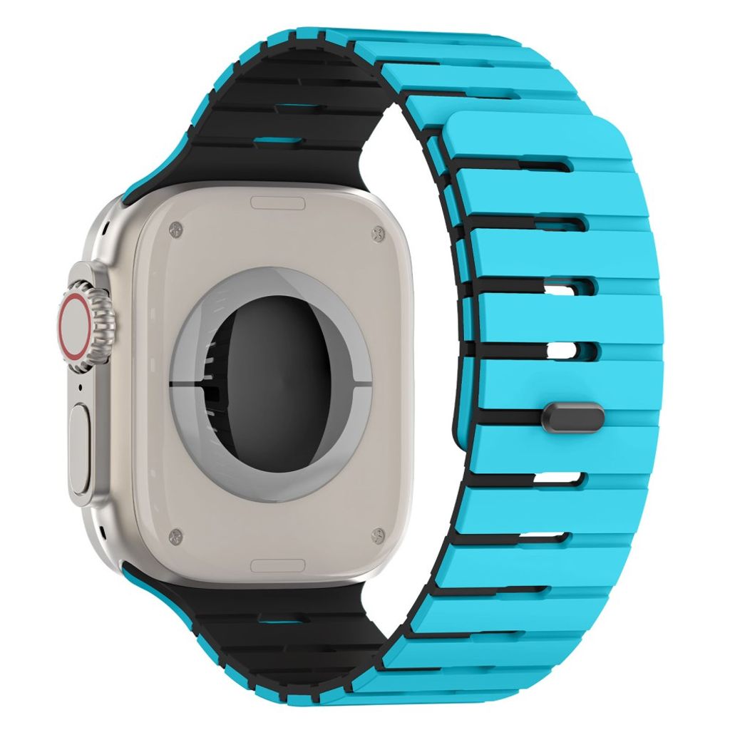 Apple Watch 49/46/44/42mm Tvåfärgat Silikonarmband - Blå/Svart