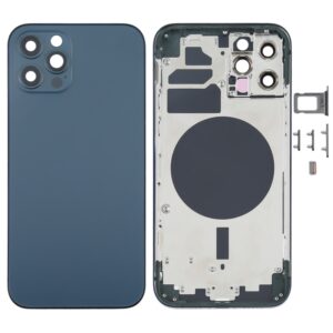 iPhone 12 Pro Komplett baksida med ram utan logga - Blå