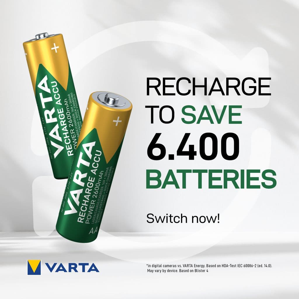 VARTA Recharge Accu Power AA-batteri 2600 mAh, 4-pack