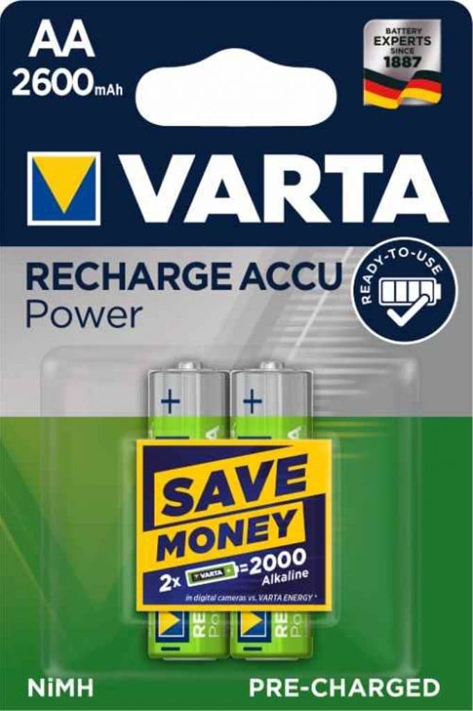 VARTA Recharge Accu Power AA-batteri 2600 mAh, 2-pack