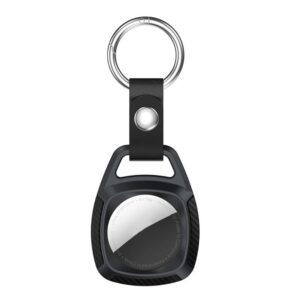 Carbon Fiber Nyckelring Skal för Apple AirTag - Svart