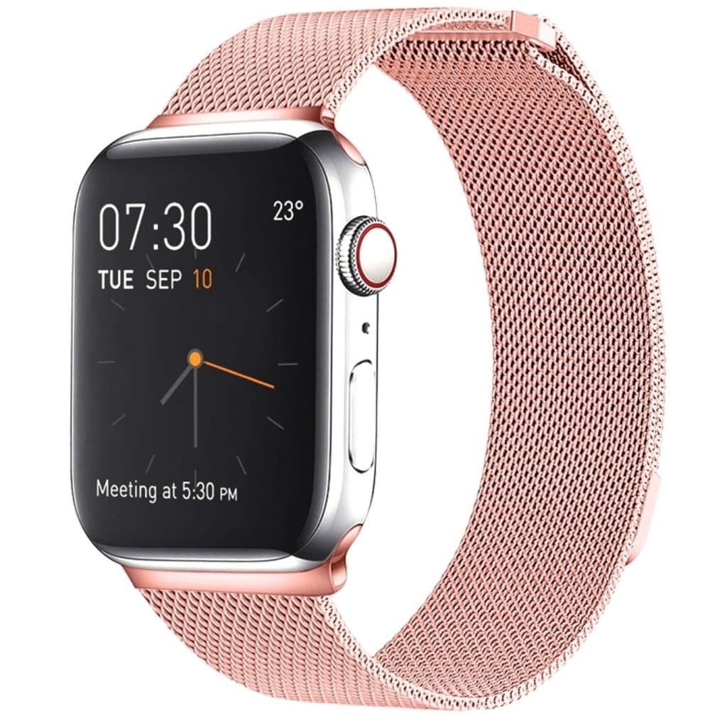 Apple Watch 42/44/46/49mm Klockarmband Milanese - Rosa