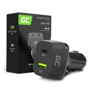 Green Cell 48W USB-C Bil Laddare 30W PD & QC 3.0 Snabbladdning